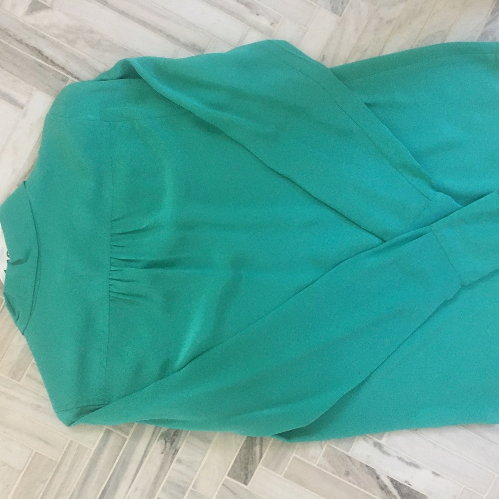 Silk emerald green blouse J Crew